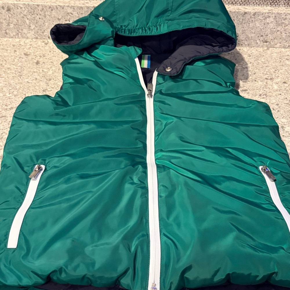 Jacadi Reversible Emerald Hooded Puffer Vest for Kids